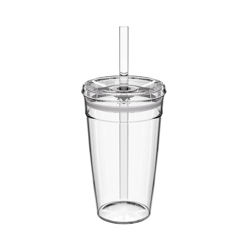 KeepCup Cold Cup Original 454ml, clear Tritan cup with coffee straw