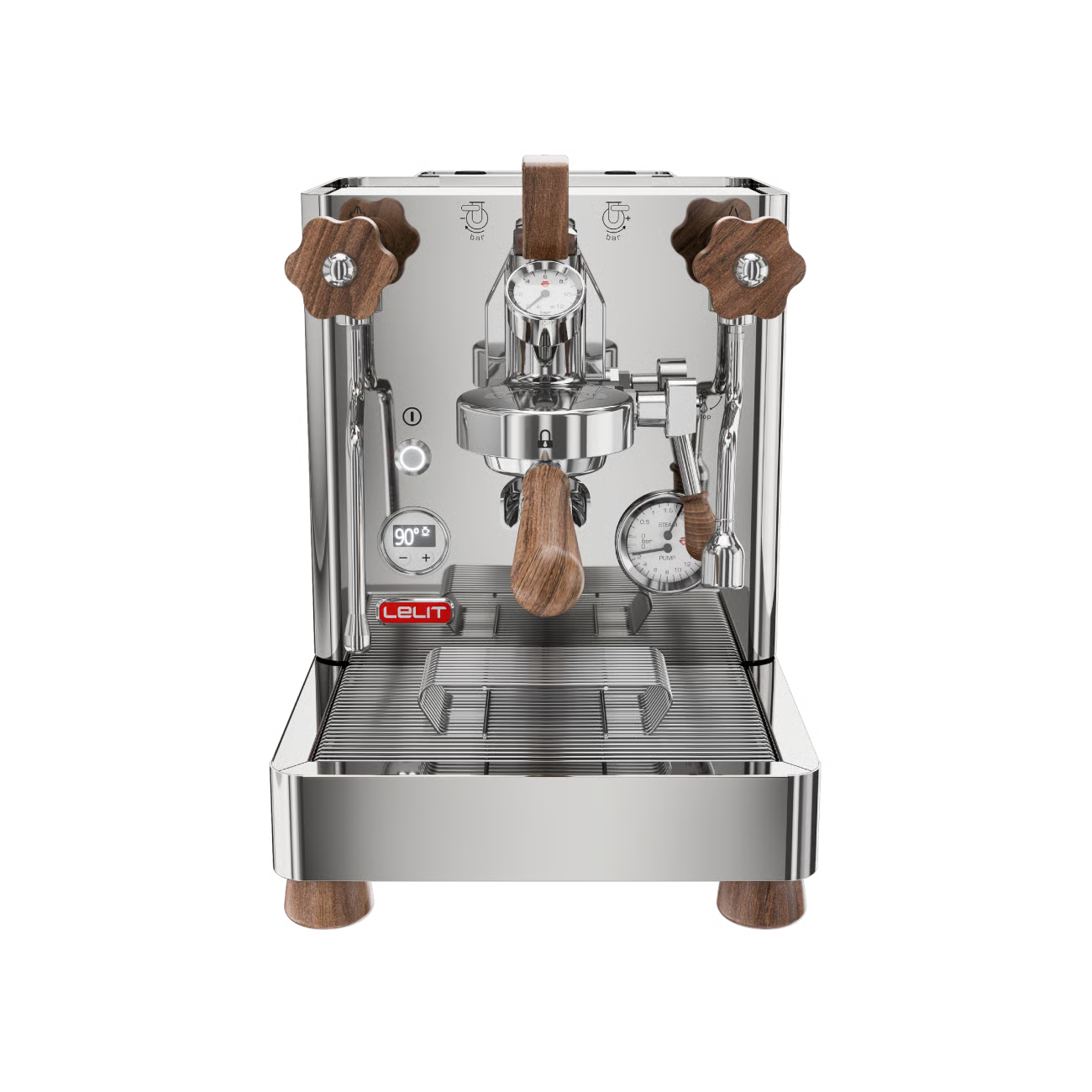 Lelit Bianca V3 dual boiler espresso machine with walnut details