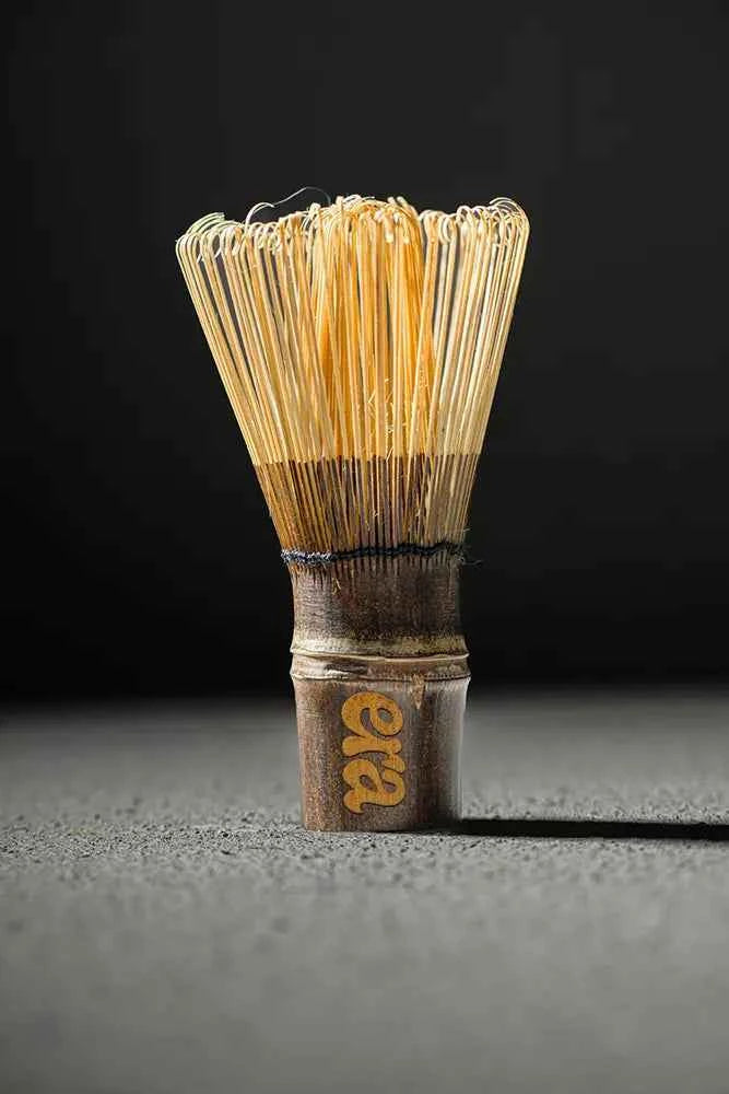 Era dark bamboo chasen matcha whisk, handmade in Japan