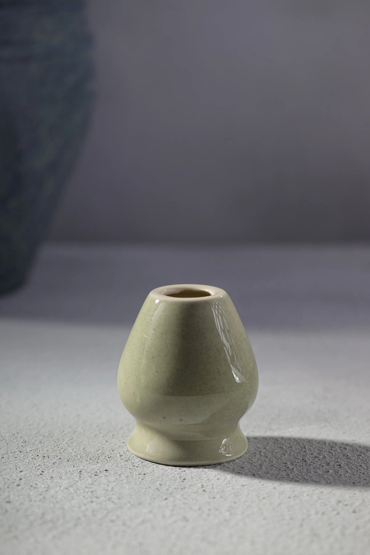Kata Series Seiji matcha whisk holder - celadon green glaze, handmade in Japan