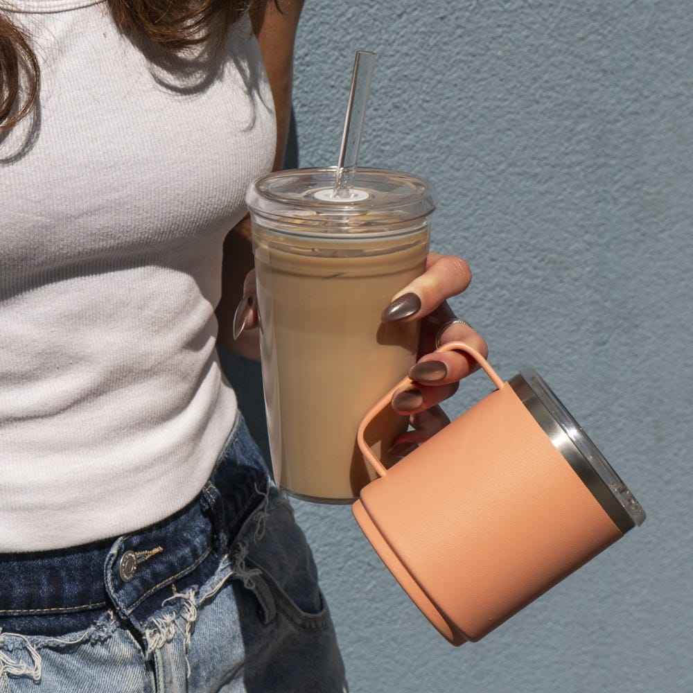 KeepCup Camp Mug Clay held on the go