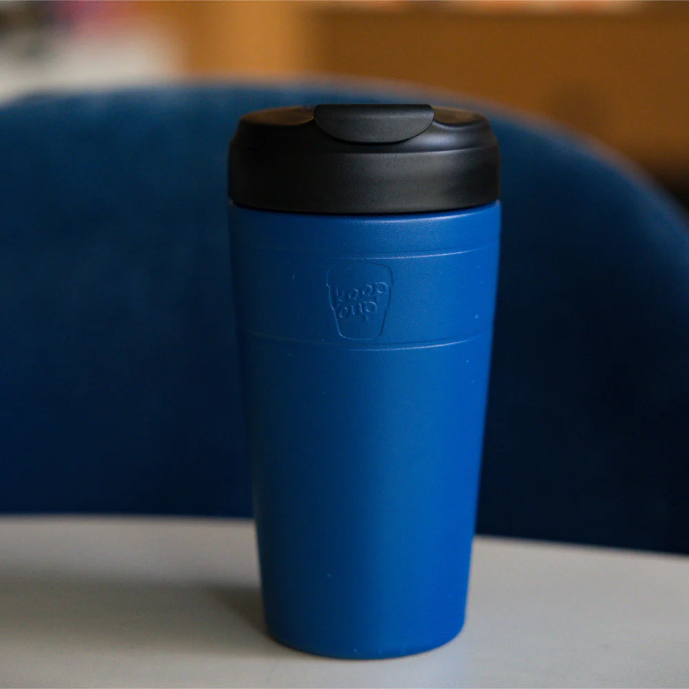 KeepCup Commuter Cobalt Black with sealed flip lid