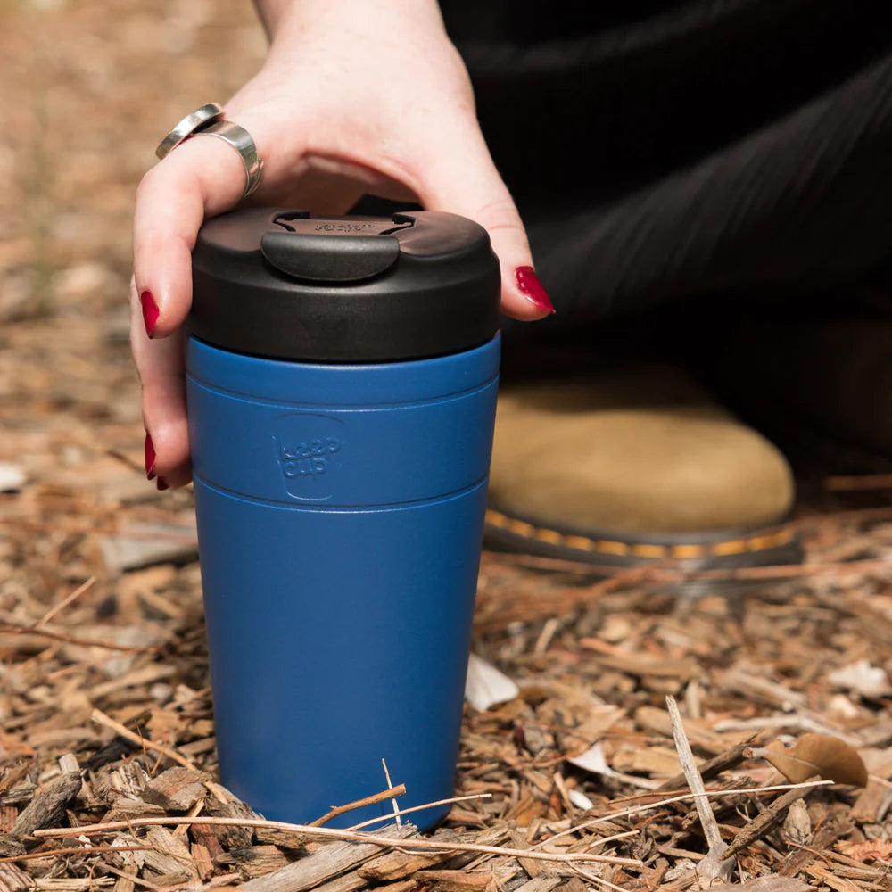 KeepCup Commuter Cobalt Black picked up on the go