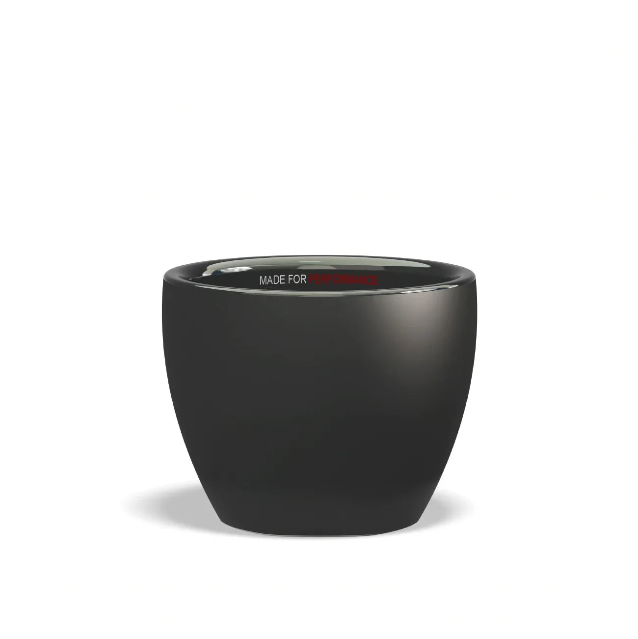 Lelit cappuccino cup in black - Made for Performance print on the inner rim