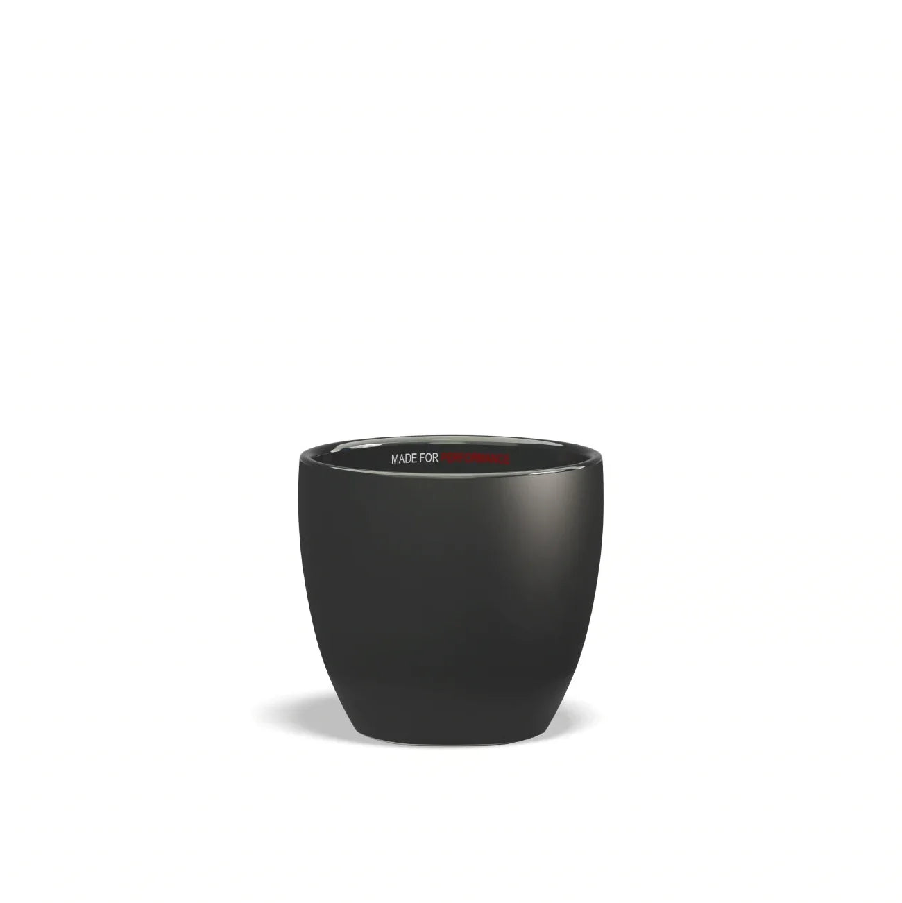 Lelit coffee cup in black - Made for Performance print on the inner rim