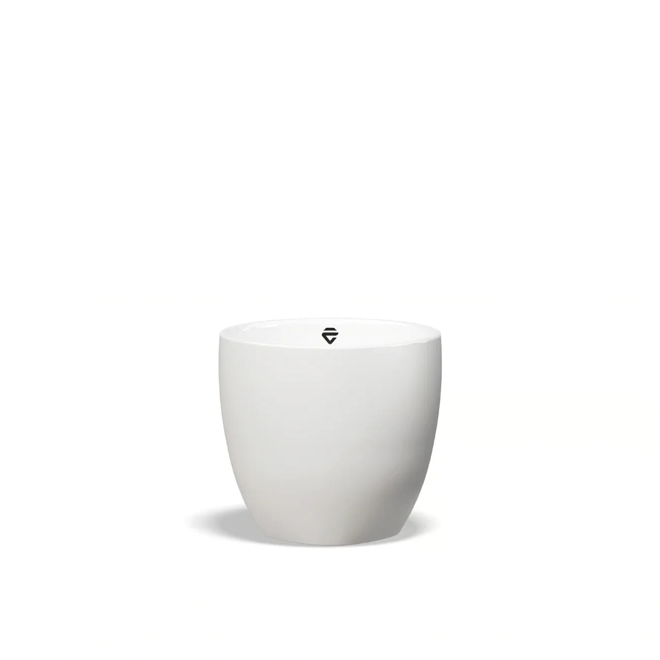 Lelit coffee cup in matte white porcelain with polished interior and Lelit gem logo