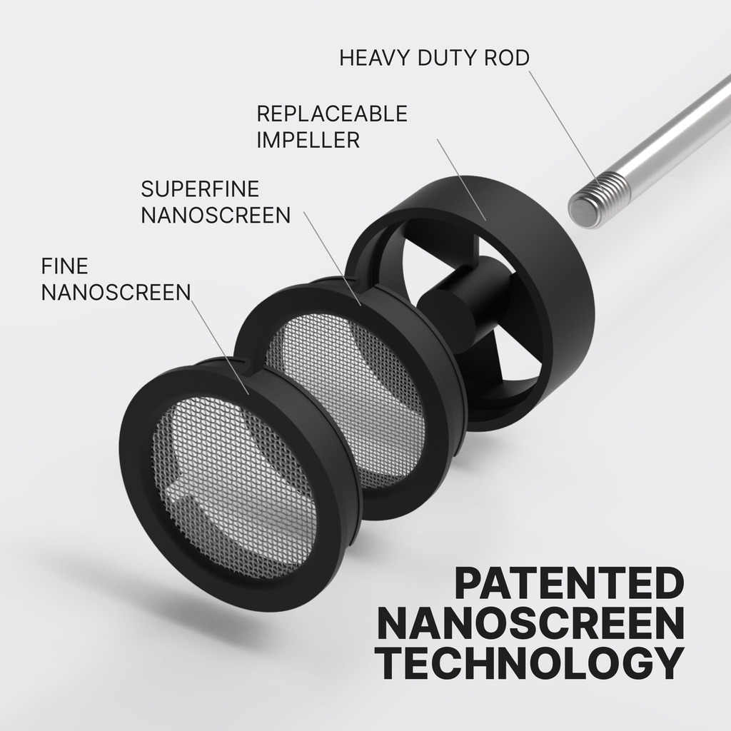 NanoFoamer patented NanoScreen technology for true microfoam