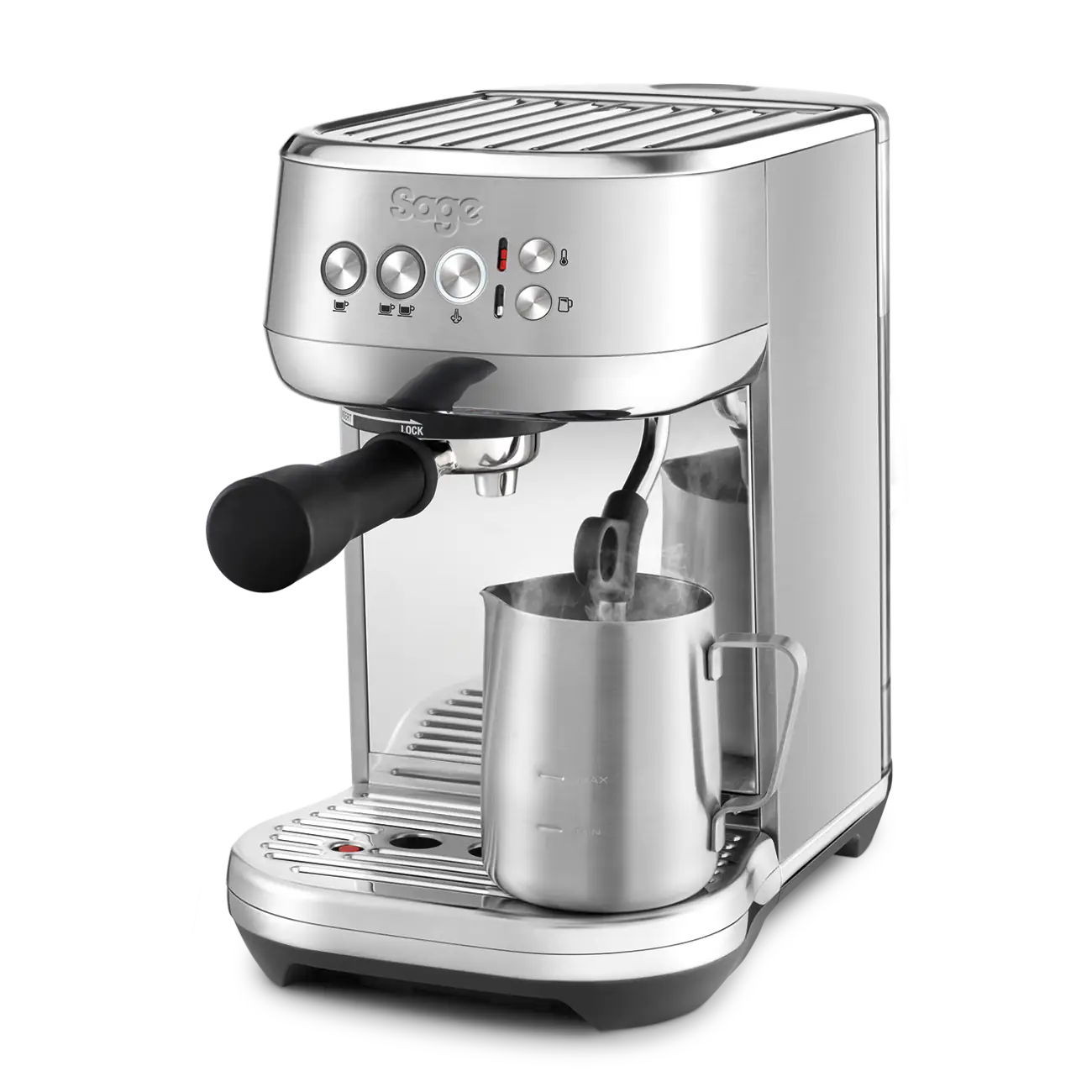 Sage Bambino Plus with stainless steel milk jug