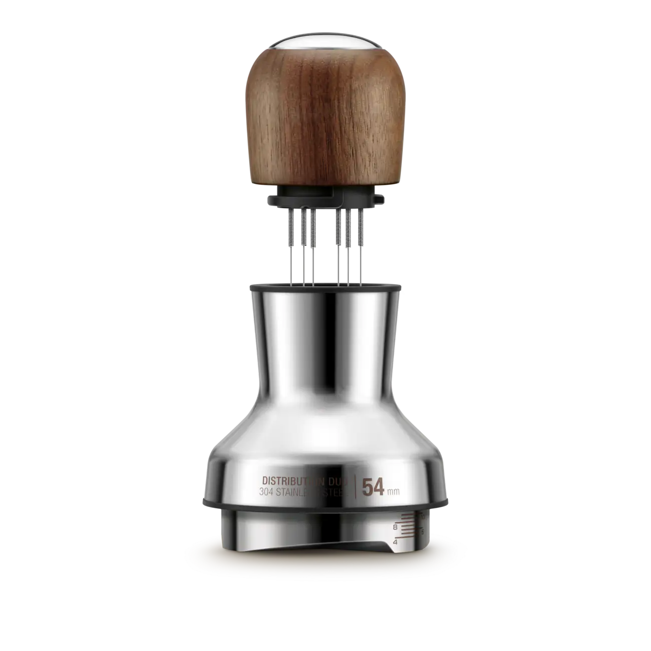 Sage Distribution Duo - espresso distribution tool in steel and walnut