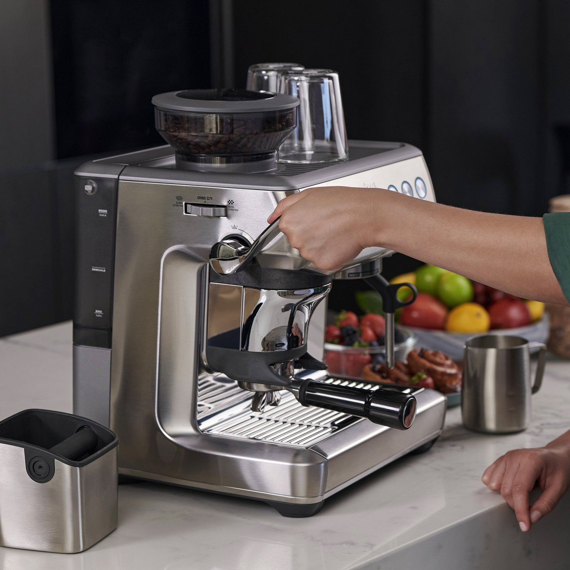 Sage Barista Express Impress on a kitchen counter