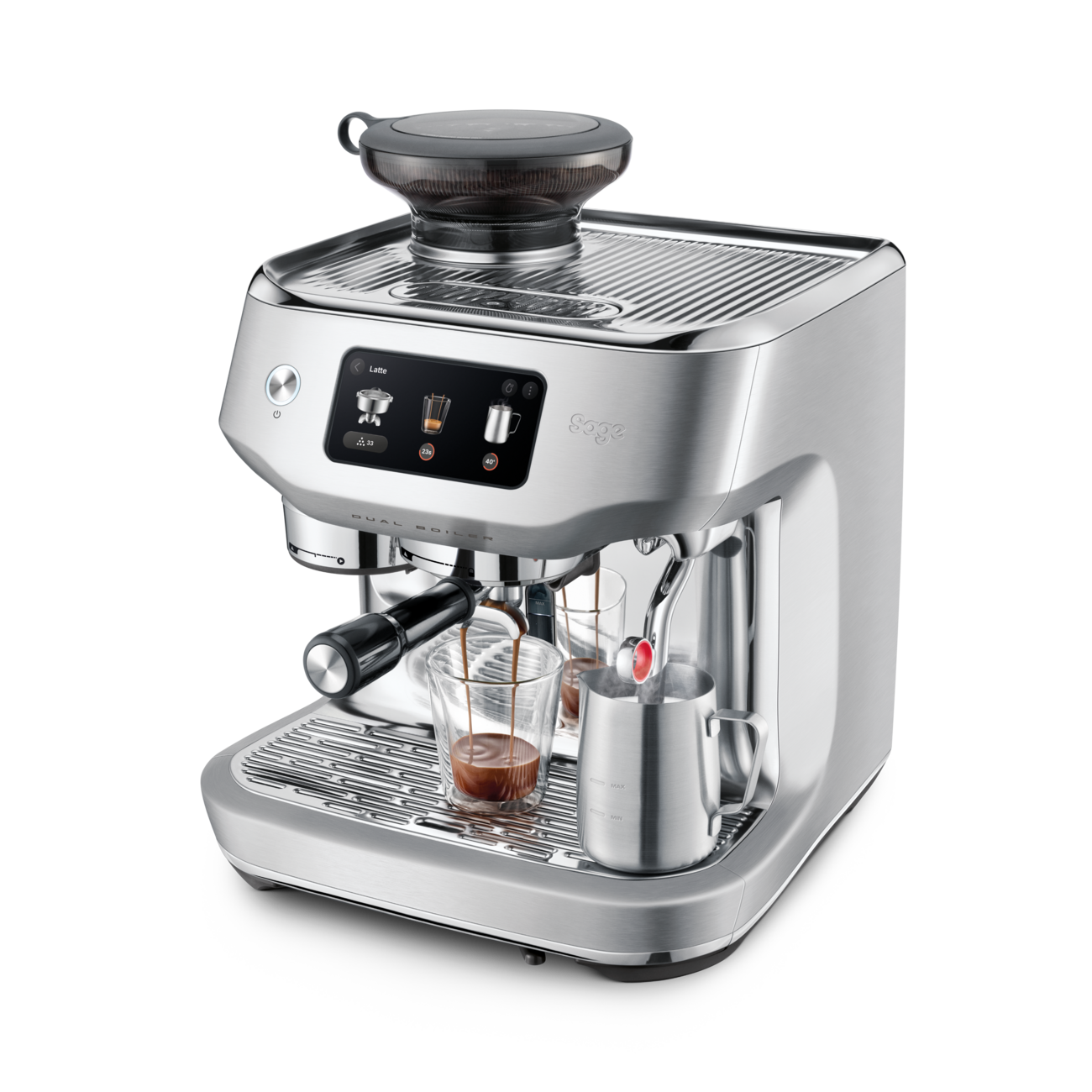 Sage Oracle Dual Boiler - side view with steam wand