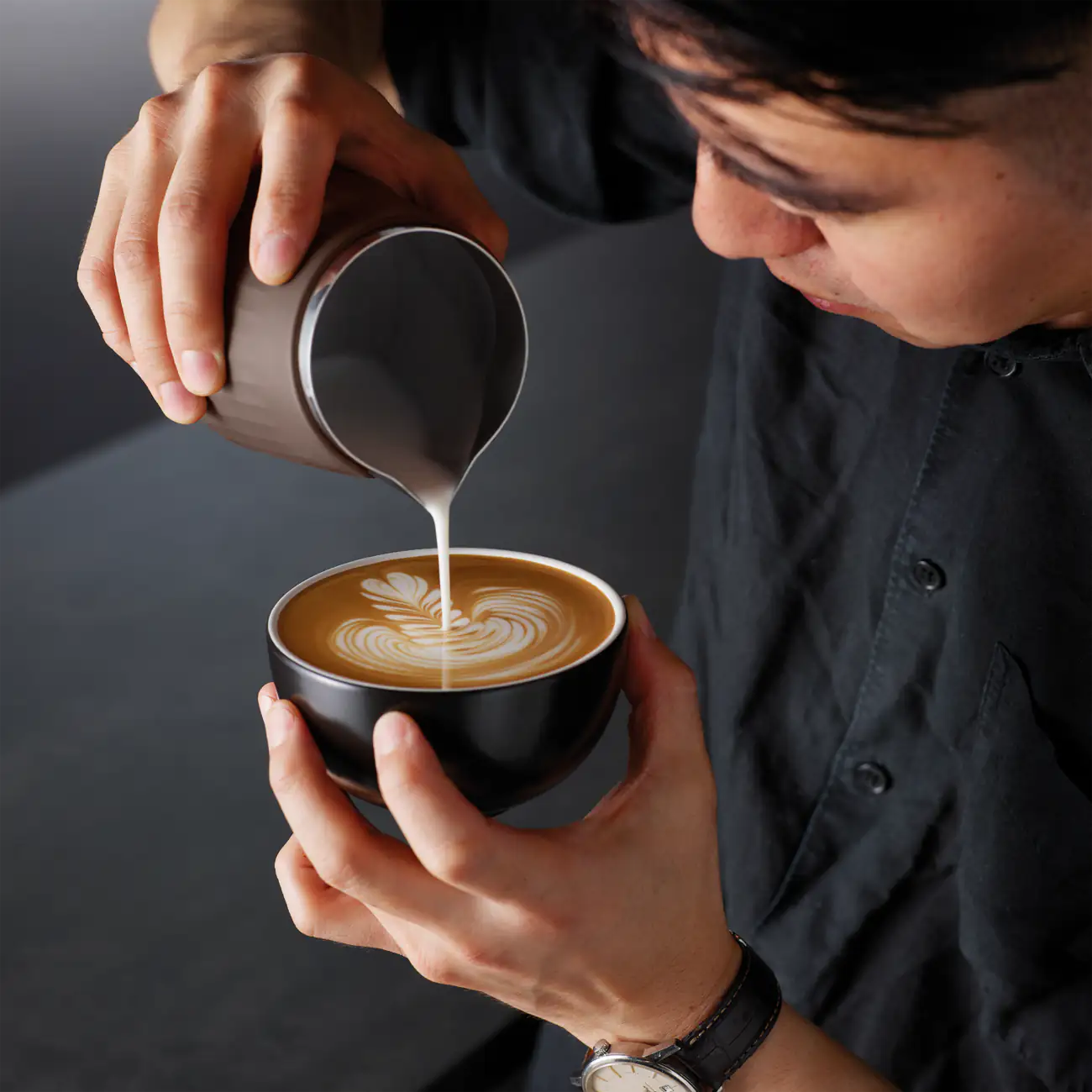 Pouring latte art with the Sage Pro Control Jug