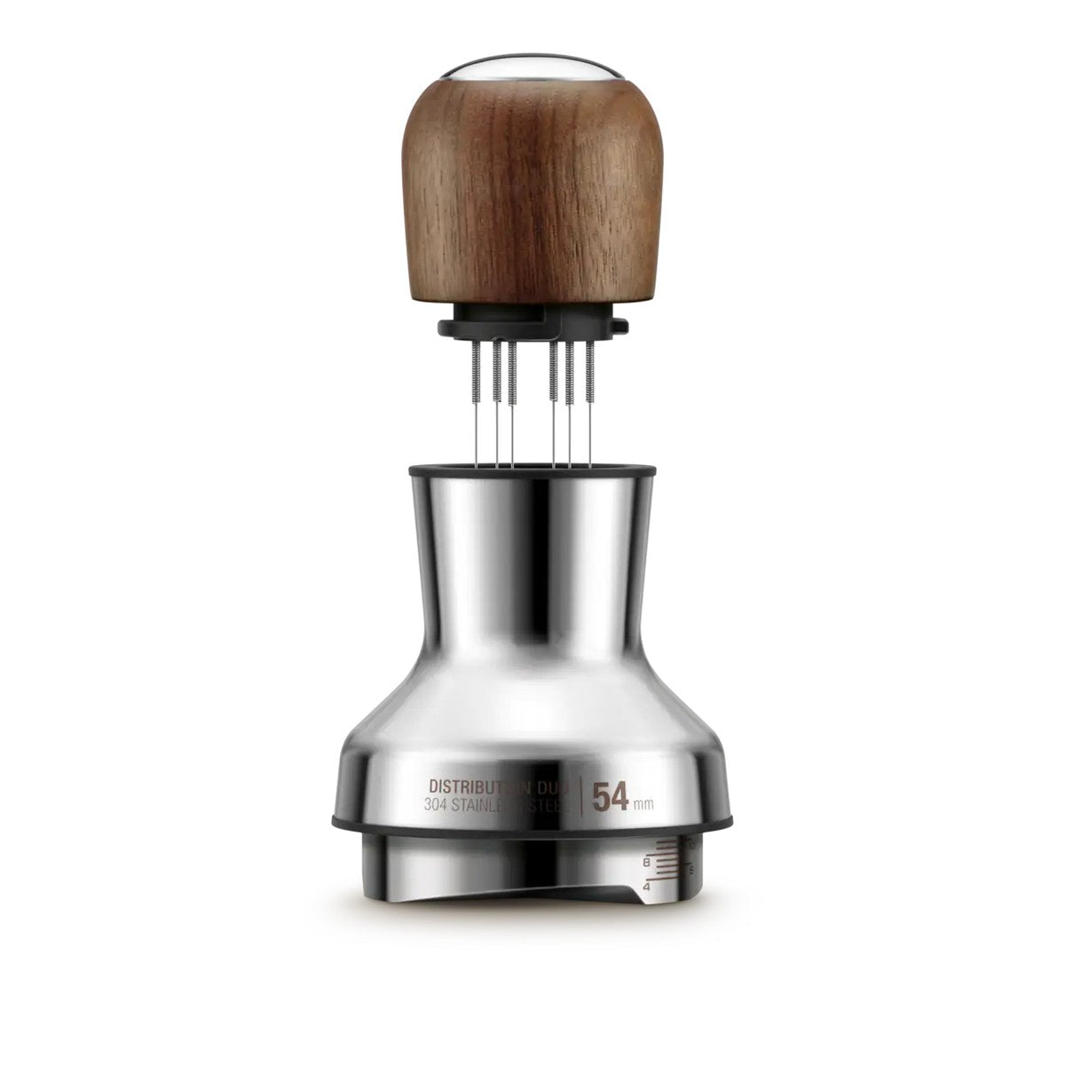 Sage Distribution Duo - espresso distribution tool in steel and walnut