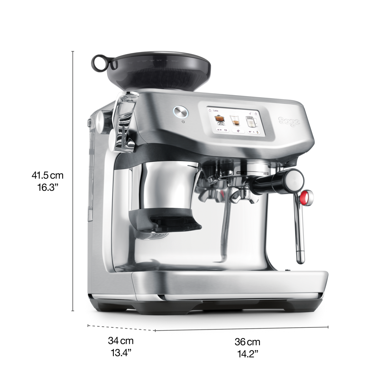 Sage Barista Touch Impress dimensions - 36 x 34 x 41.5 cm