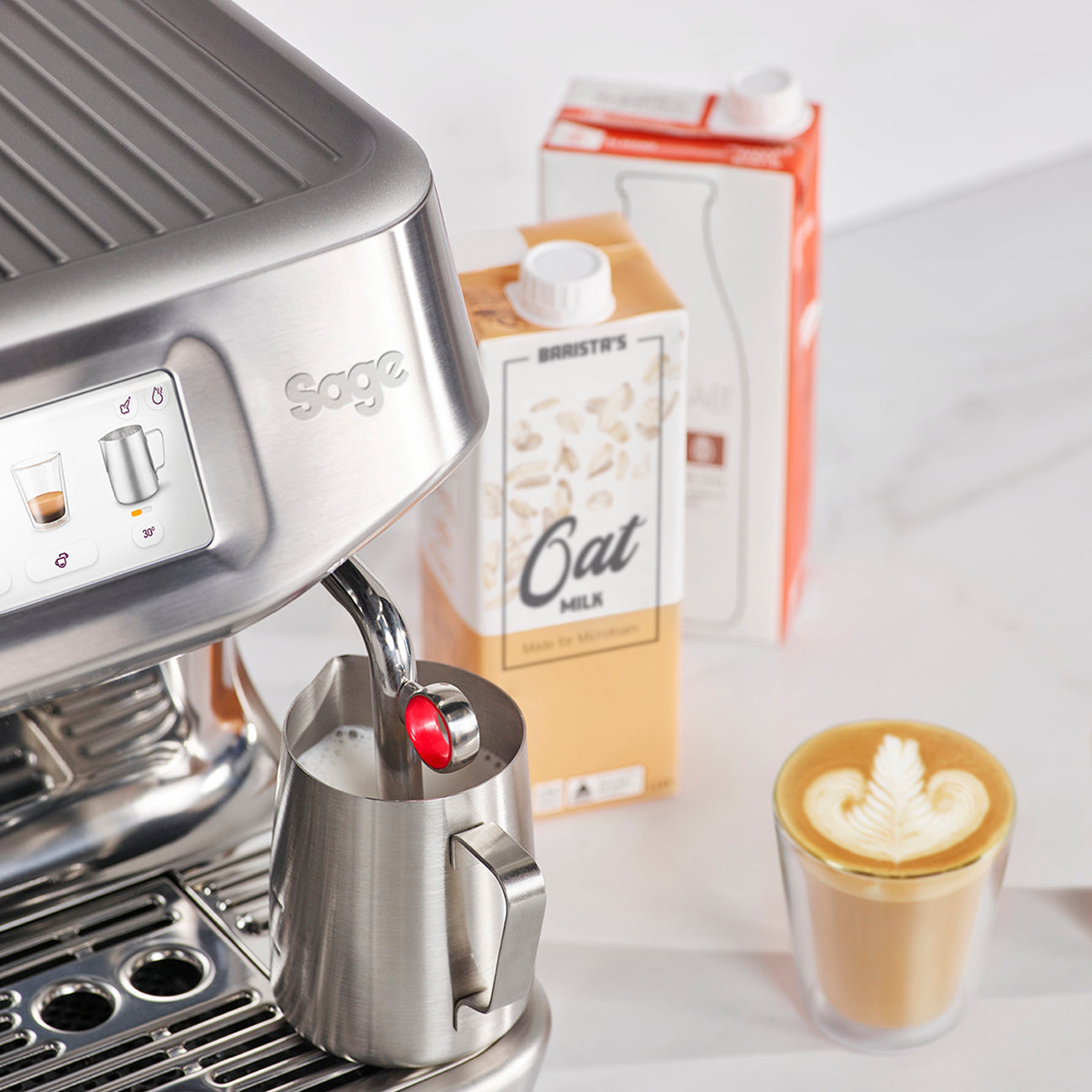 Making flat white with the Sage Barista Touch Impress