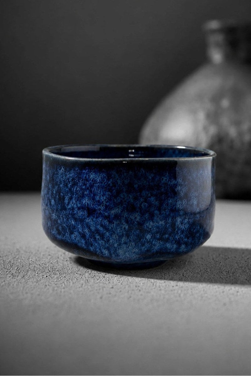 Shin Series Ruri matcha bowl - lapis blue glaze, handmade in Japan