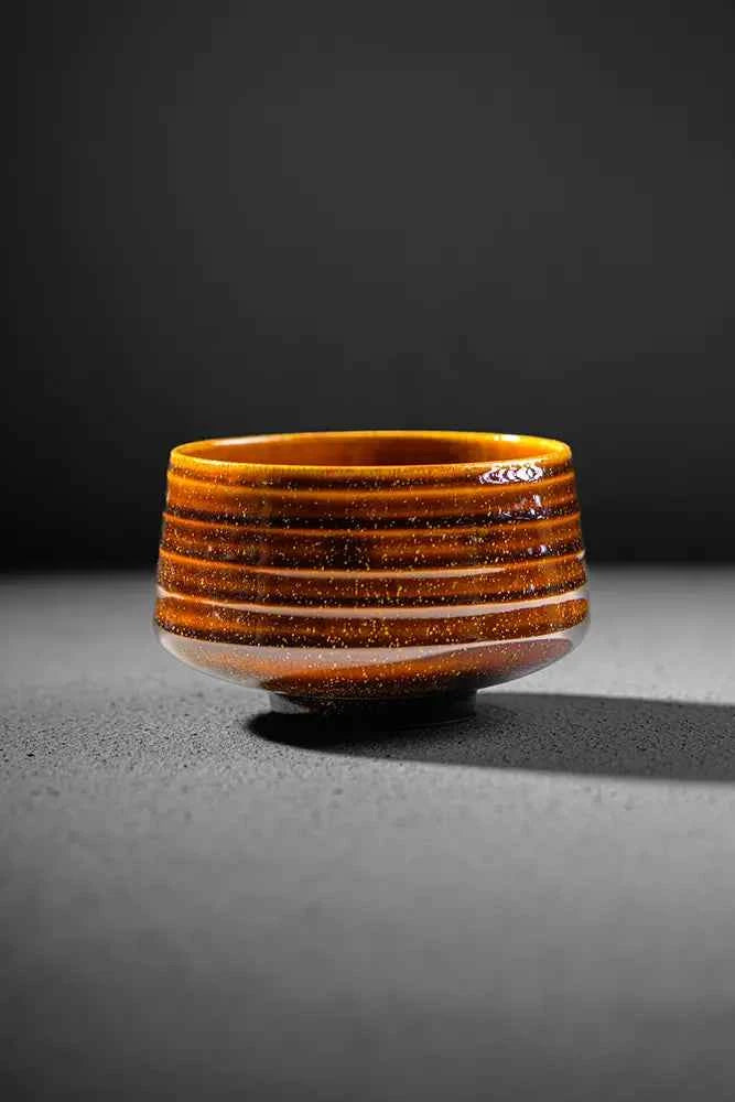 Shin Series Enso matcha bowl in burnt amber - second view