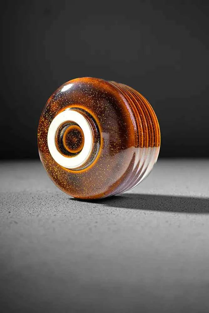 Shin Series Enso matcha bowl - burnt amber glaze, handmade in Japan
