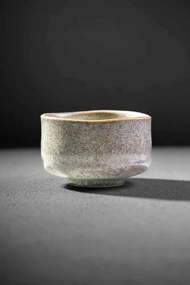 Shin Series Ishi matcha bowl - stone grey glaze, handmade in Japan