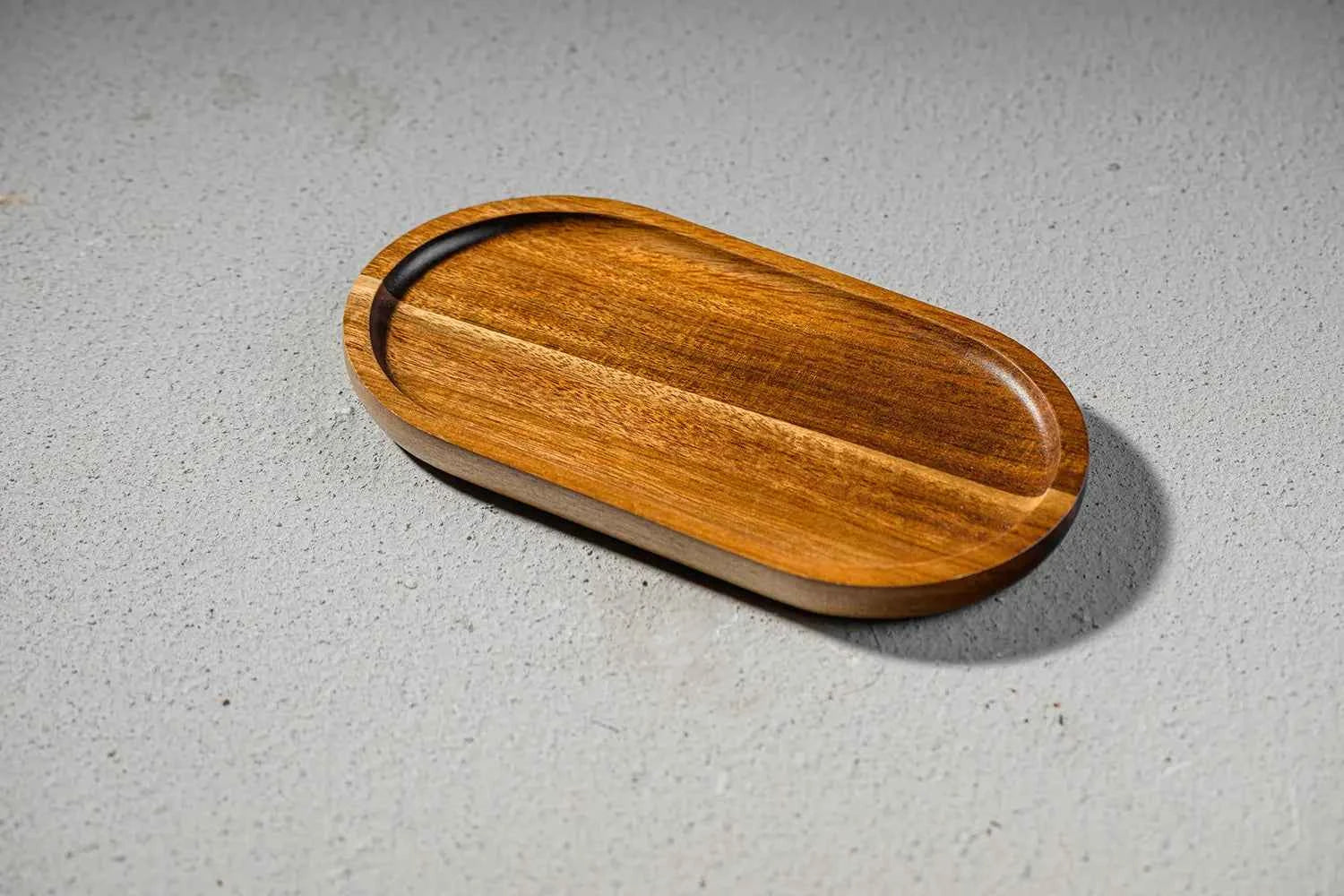 Timecore handmade walnut espresso tray - front view